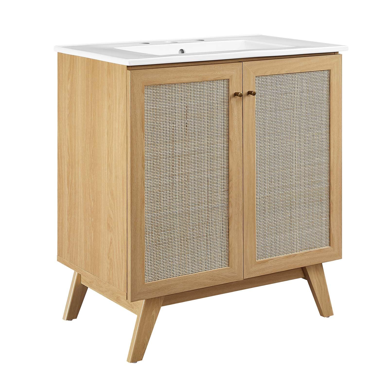 OMMO IRREGULAR PATTERN AIO オールインワン Amazon.com: Modway Soma Bathroom Vanity, 30 Inch Single, Oak